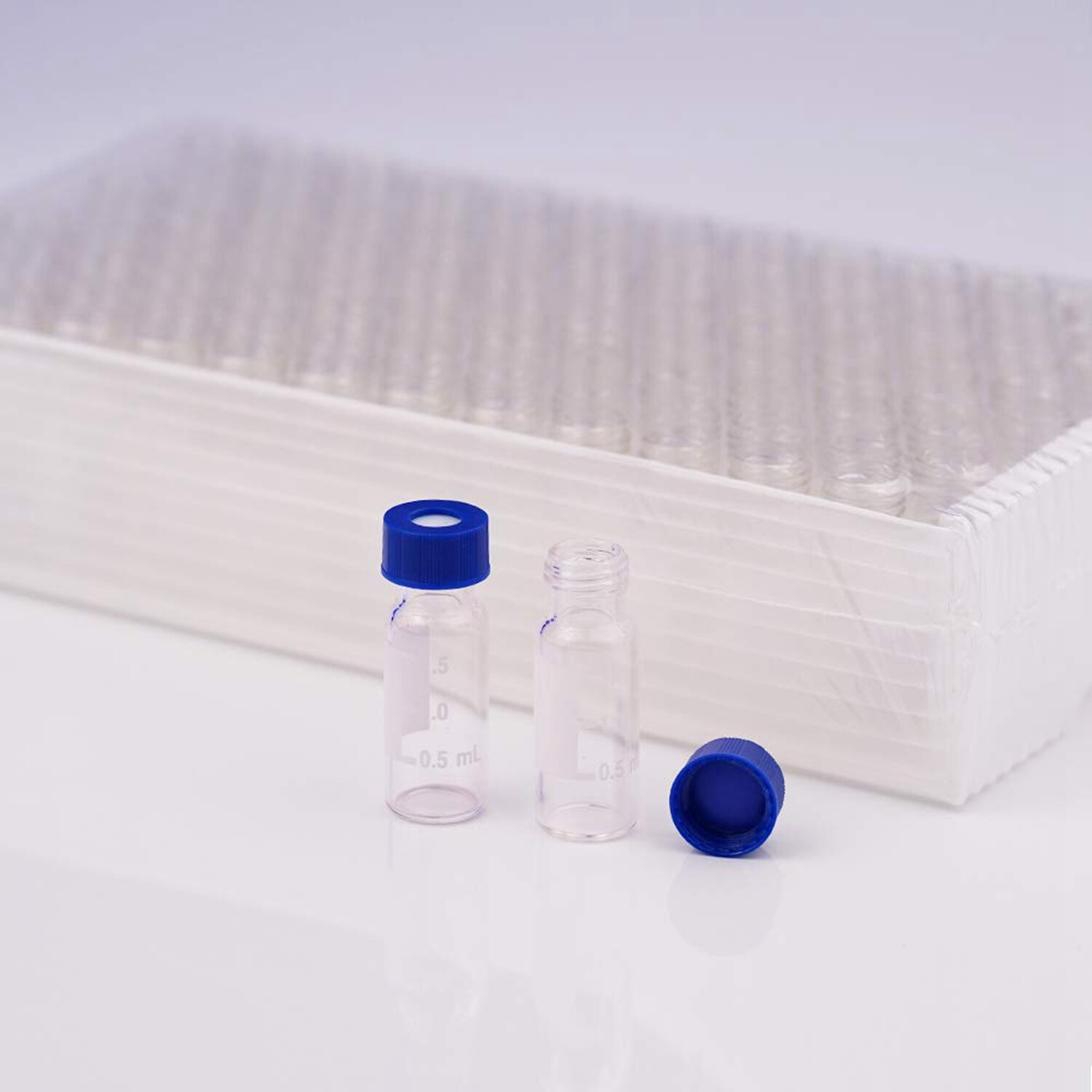 2ml Sample Vials+Caps Screw Top Pack of 100 Clear Lab Vial Small Glass Bottles