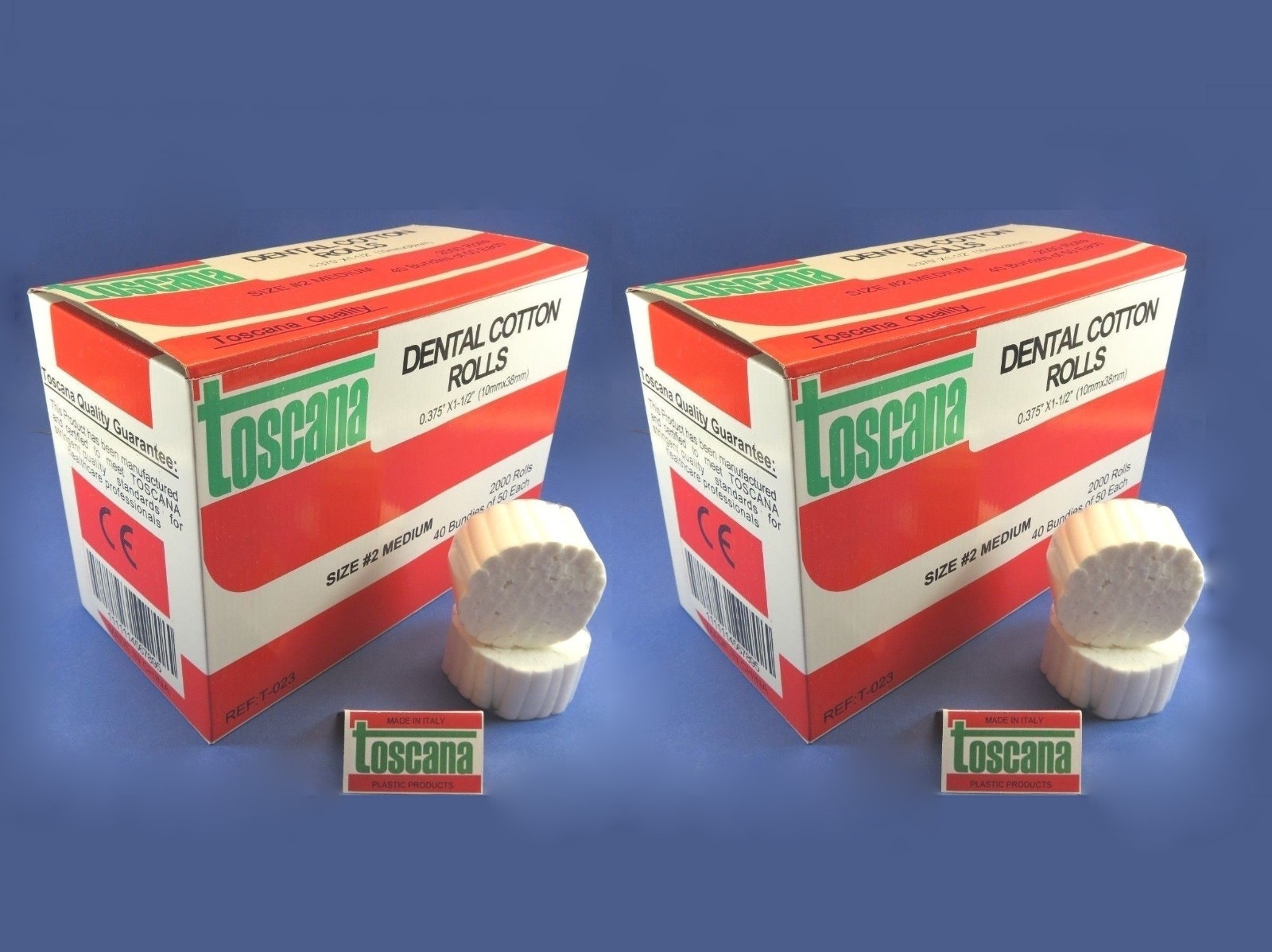 Dental Cotton Rolls Medium Size #2 High Quality FDA CE 2 Boxes 4000 Pcs TOSCANA