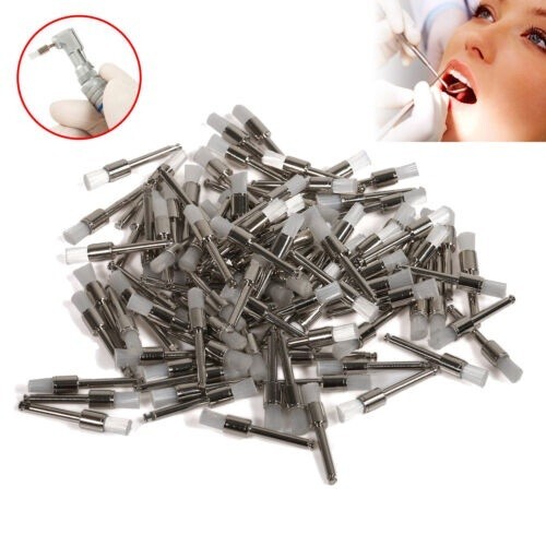 Dental Lab Nylon Latch Flat Polishing Polisher Prophylaxis Brushes 100 Pcs