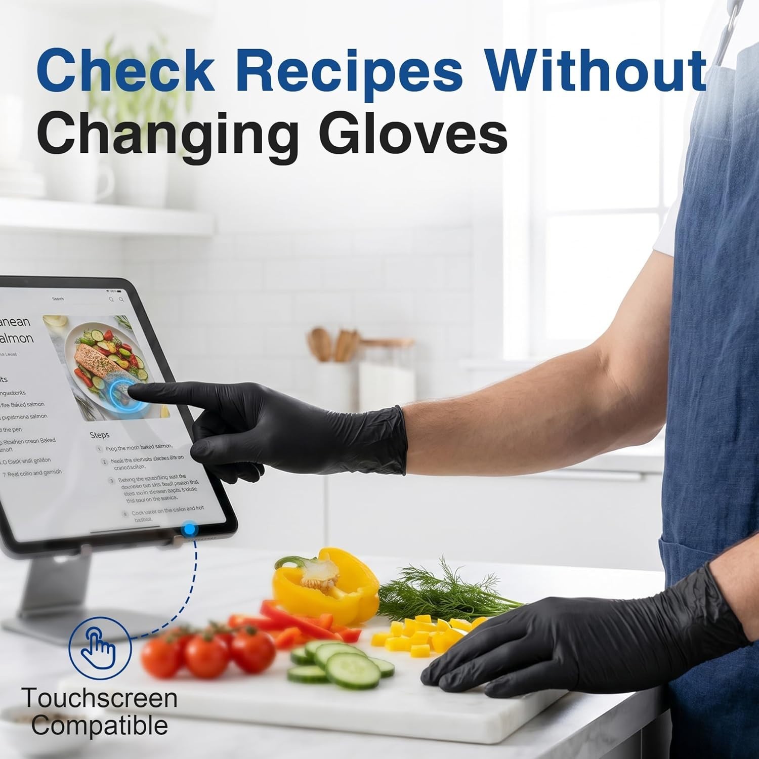 Large Black Latex-Free Vinyl Gloves – 4 Mil Disposable for Medical & Kitchen Use