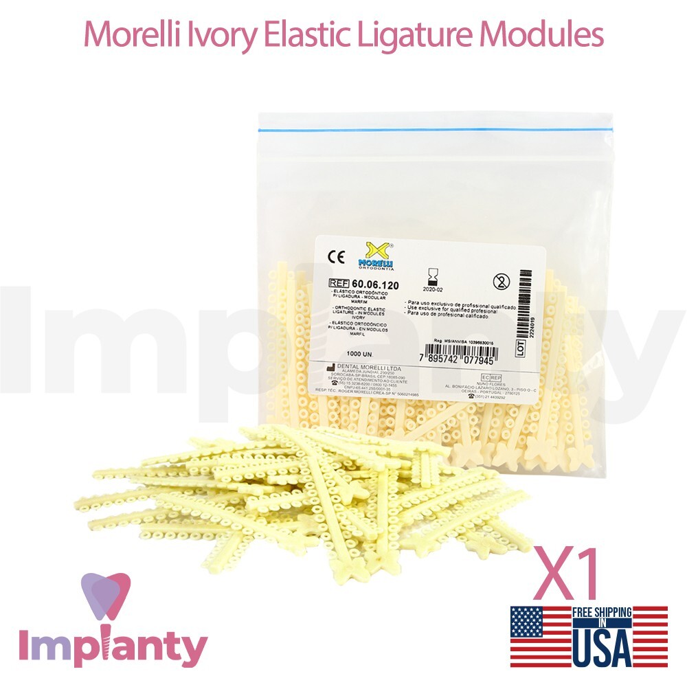 Morelli Polyurethane Elastic Ligature Modules Ivory Color 1000pcs