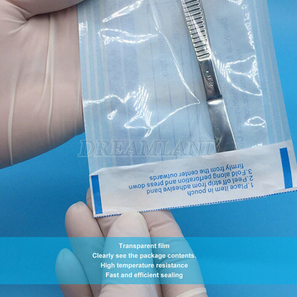 3.5″ x 10″ Dental Medical Self Seal Pouch Sterilization Bag Pouches (200 Bags)
