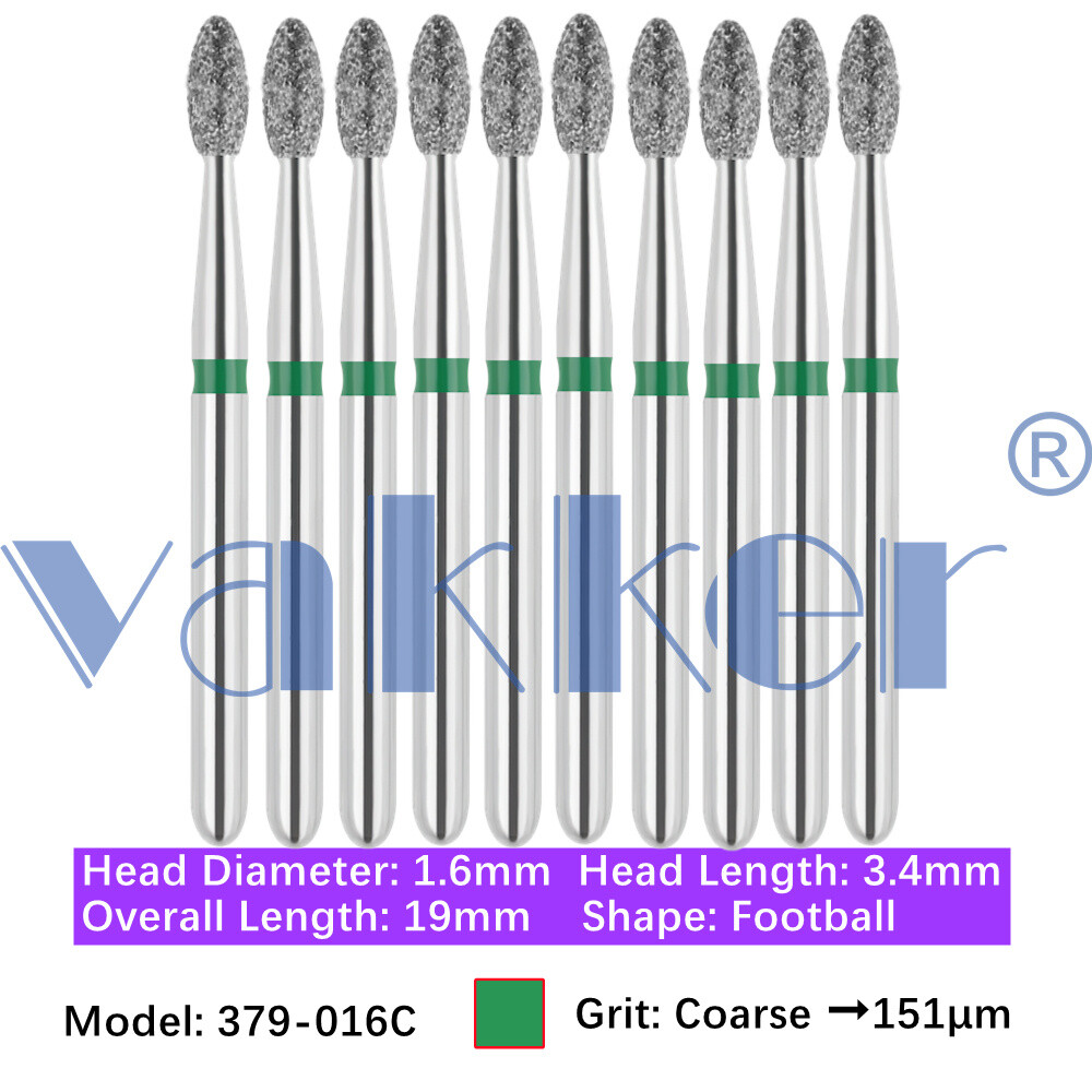 10pc/pk Diamond Burs Shape Egg Diamond Bur Super Fine Medium Coarse