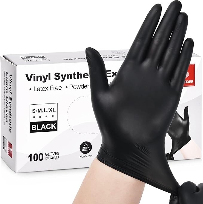 Schneider Vinyl Synthetic Exam Gloves, 4 Mil, Latex Free Disposable Gloves for M