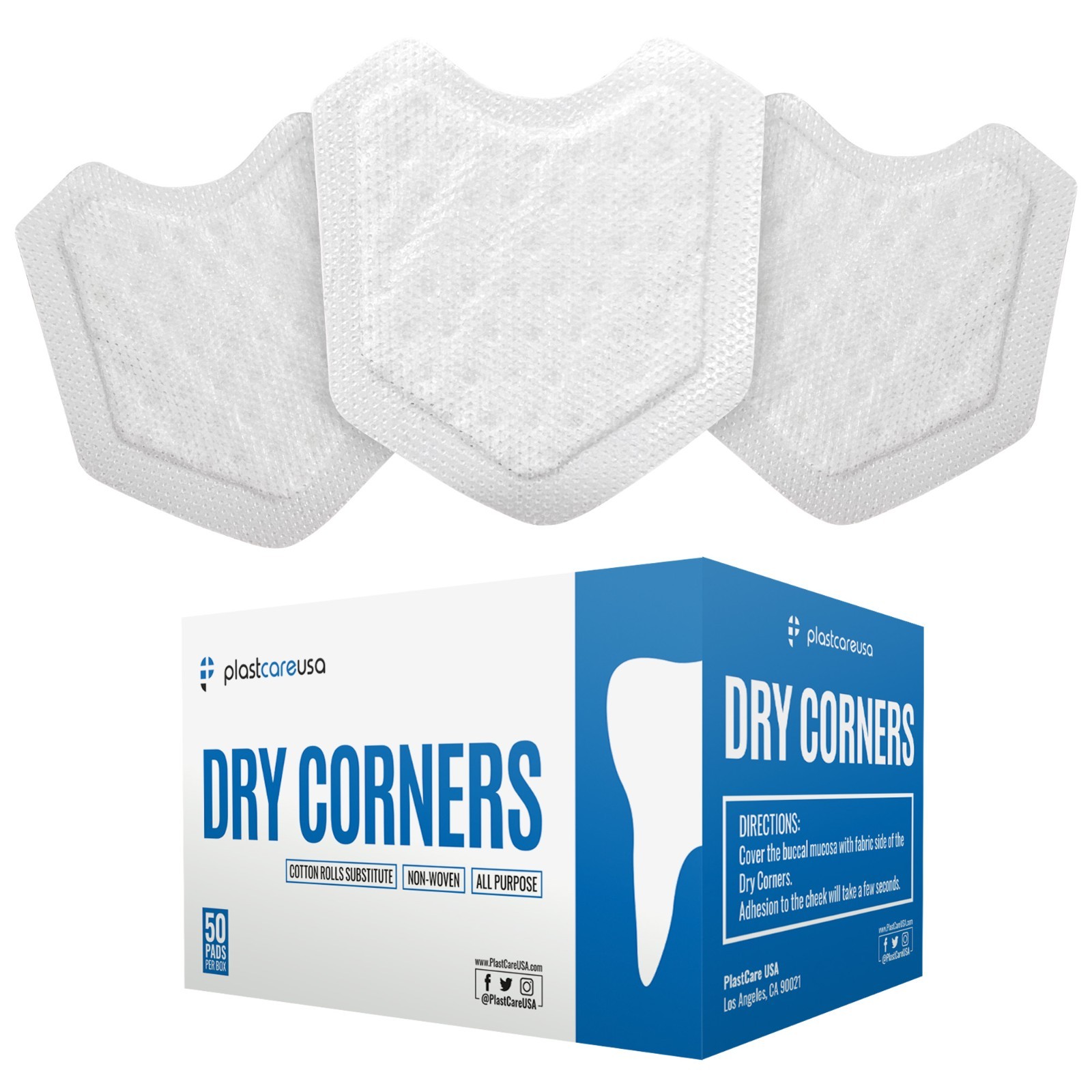 Dental Dry Angles Saliva Absorbent Pads – Parotid Shield Moisture Control (S/L)