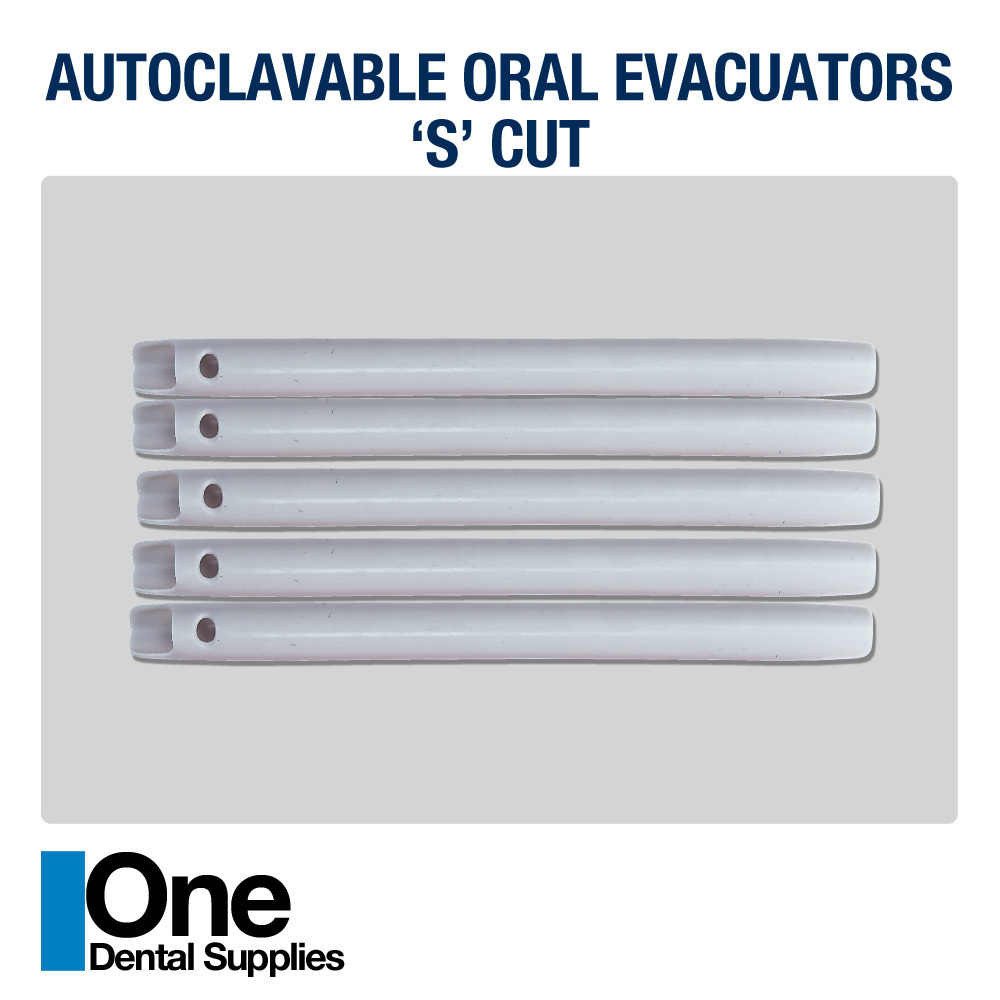 Dental Evacuators ‘S’ Cut Autoclavable 300 pcs