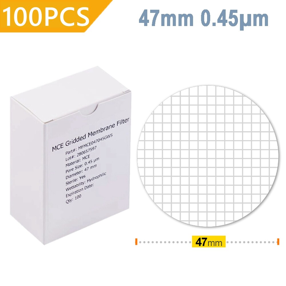 Sterile MCE Gridded Membrane Filter Diameter:47mm Pore:0.45 Micron Pack of 100