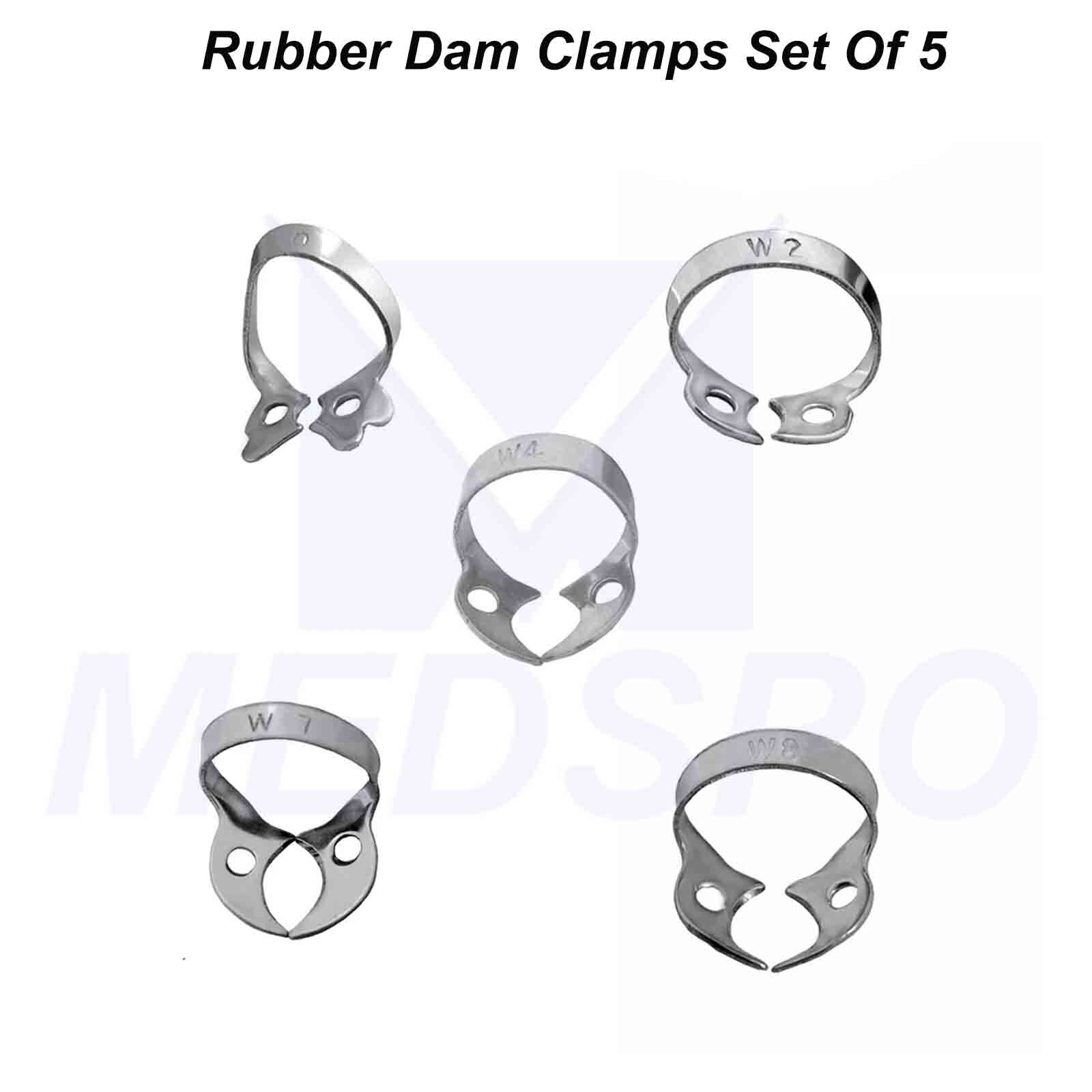 5 PCS Dental Rubber Dam Clamps Set Endodontic Brinker Clamp Surgical Instruments