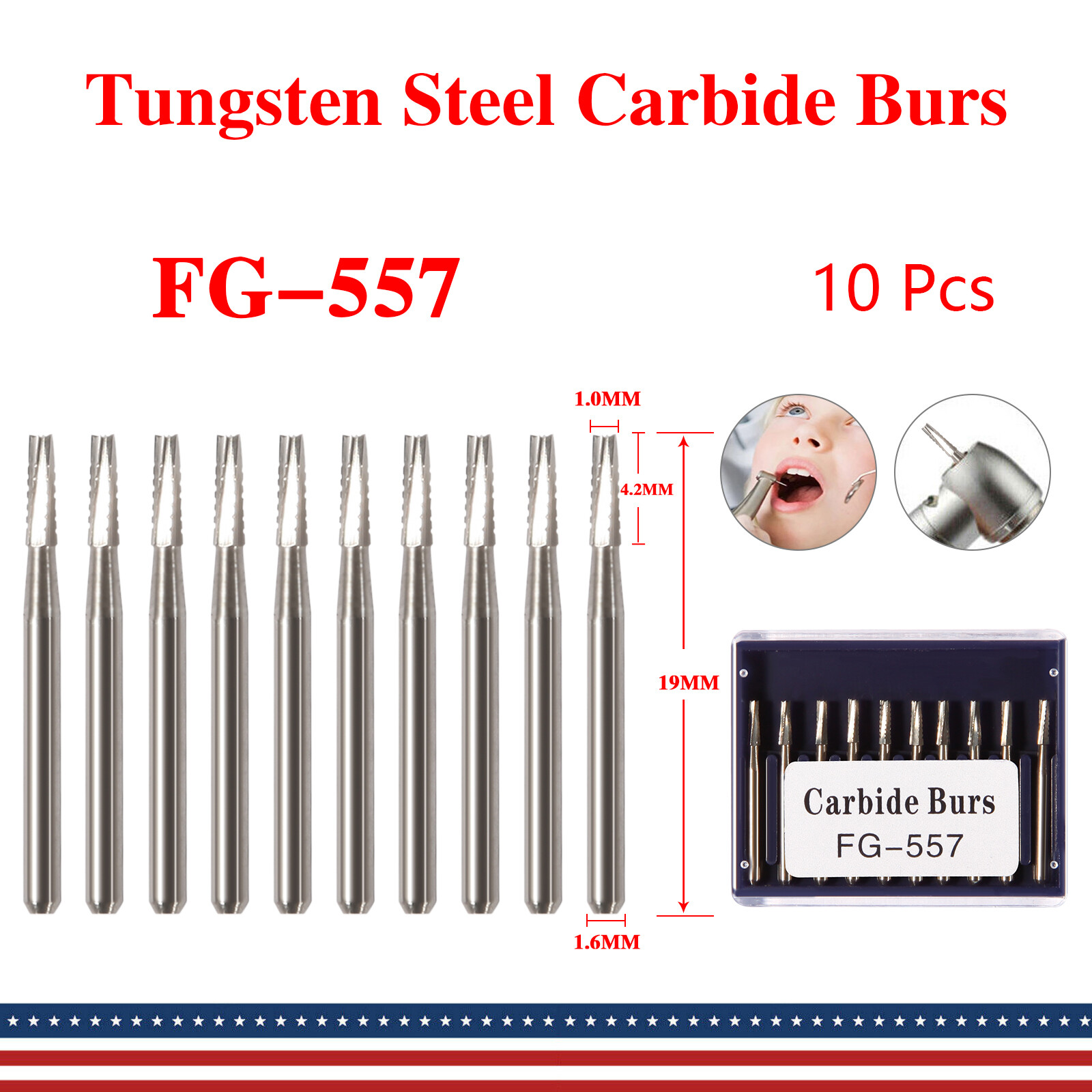 FG557 Carbide Burs Friction Grip Made in China up to 100 Top Quality