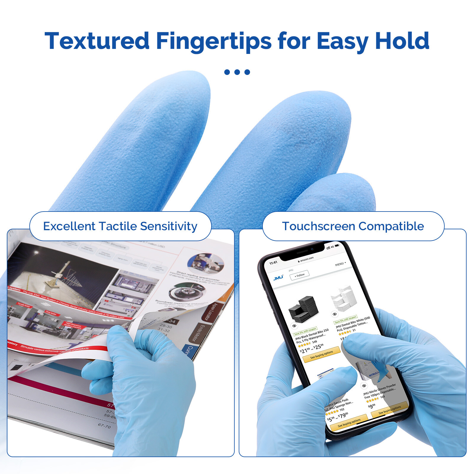 2000pcs Blue Nitrile Disposable Medical Exam Cleaning Gloves Powder Latex Free