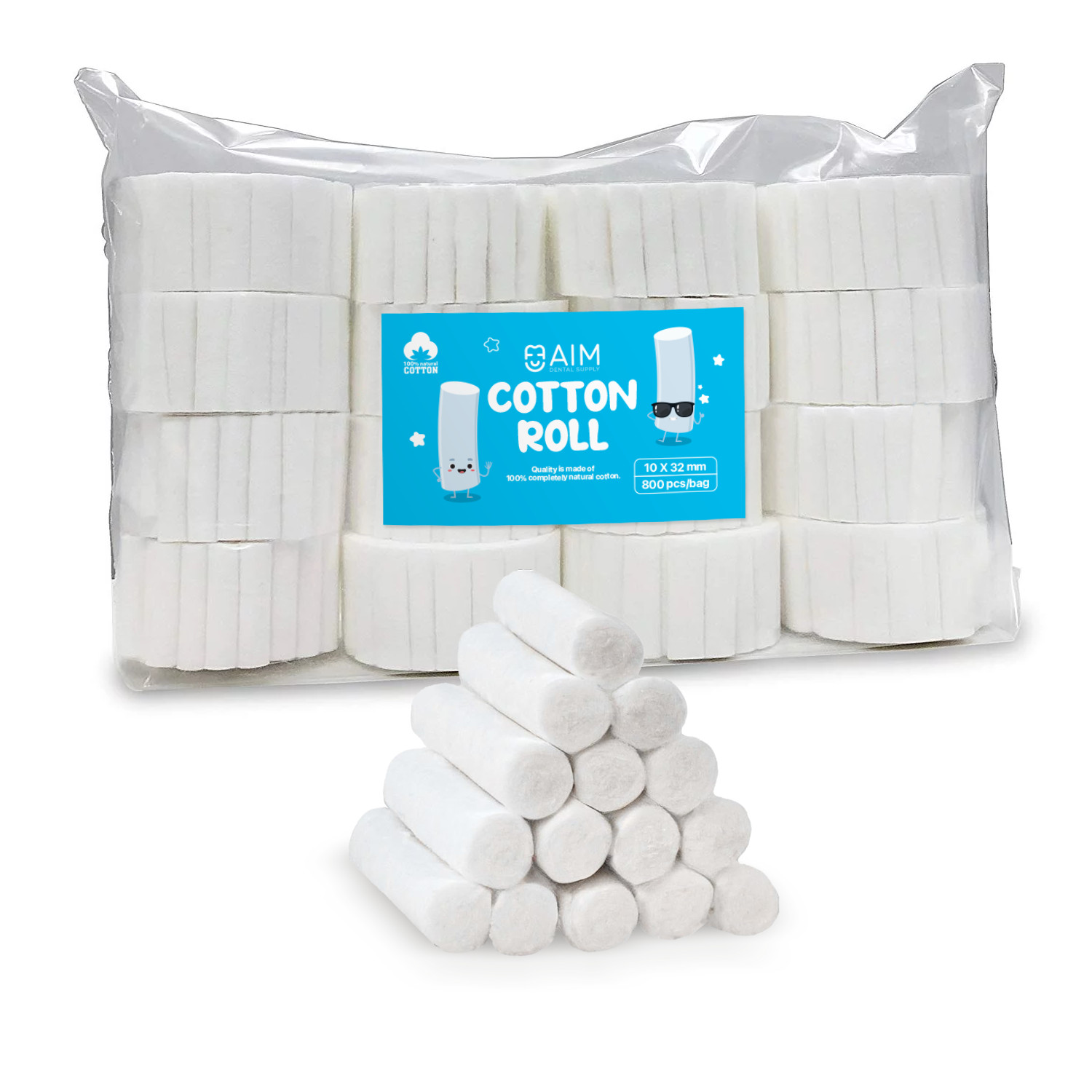 800 Dental Gauze Cotton Rolls 1-1/2″ x 3/8″, (#2 Medium), Kids Nose Plugs Bleed