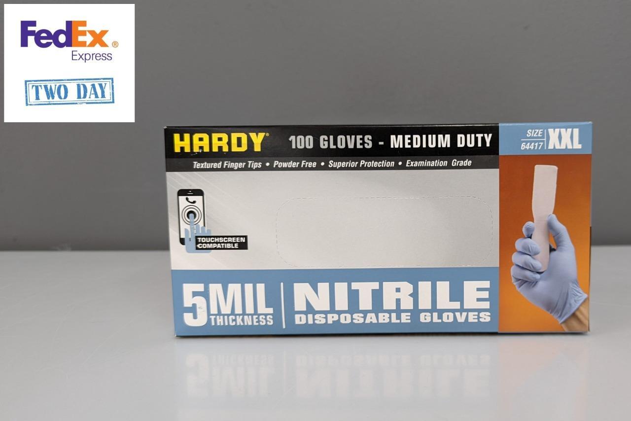 Nitrile Gloves 5 MIL Qty 100 Textured 2XL – XXL – Powder Free – 100 per box