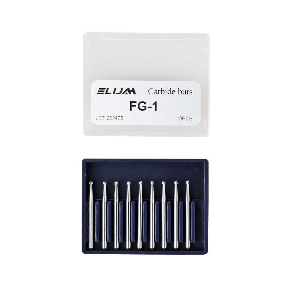 10Pcs/box Dental Carbide Burs for High Speed Handpiece Round Cone Bur Diamond FG