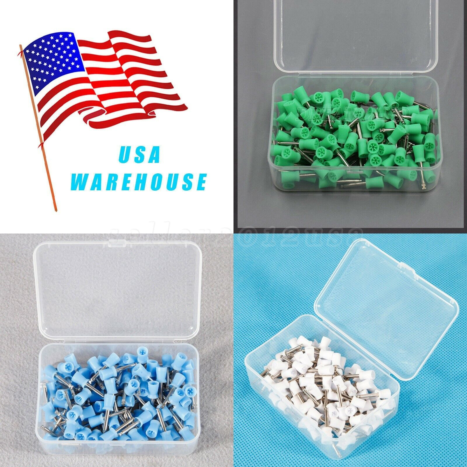 100pcs/pack Dental Flat Polishing Prophy Brushes Cups Mixed Colors Polisher st