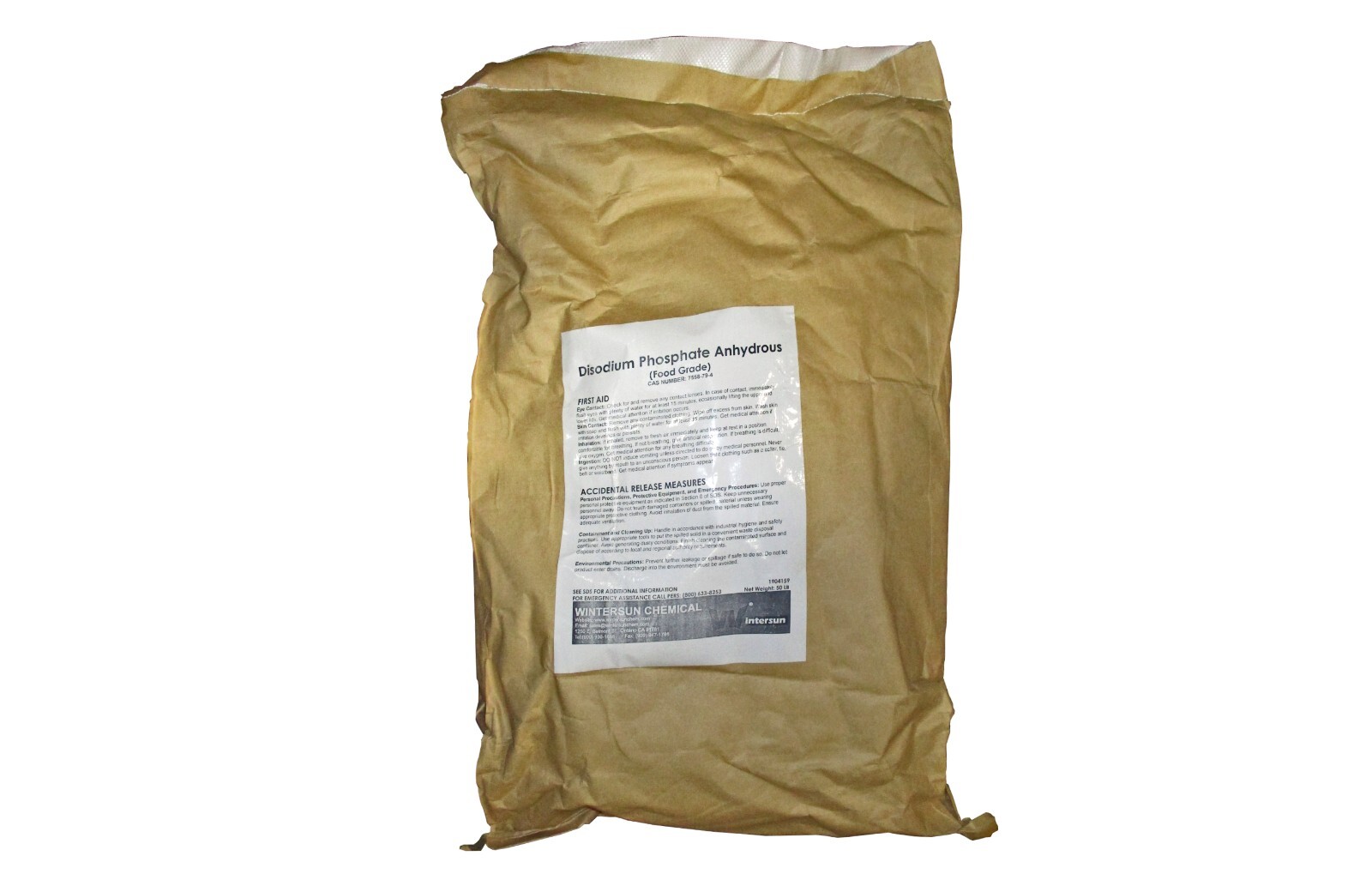 Disodium Phosphate Anhy. [CAS_7558-79-4] 98+%, Food Grade White Powder 50 LB