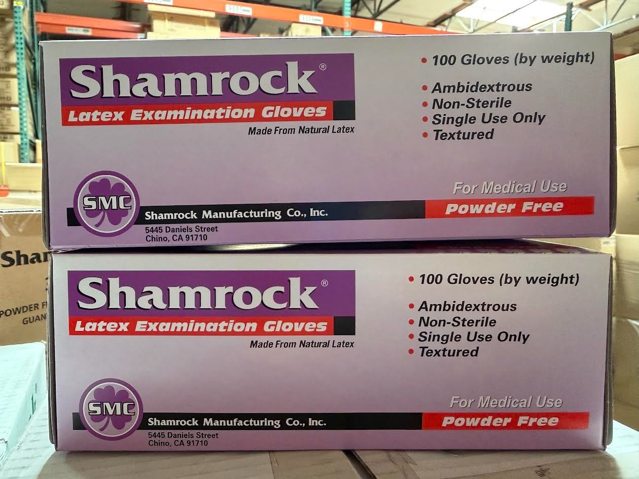 Shamrock Medical Glove, Powder Free, Slick Surface Latex, Natural – 100pcs