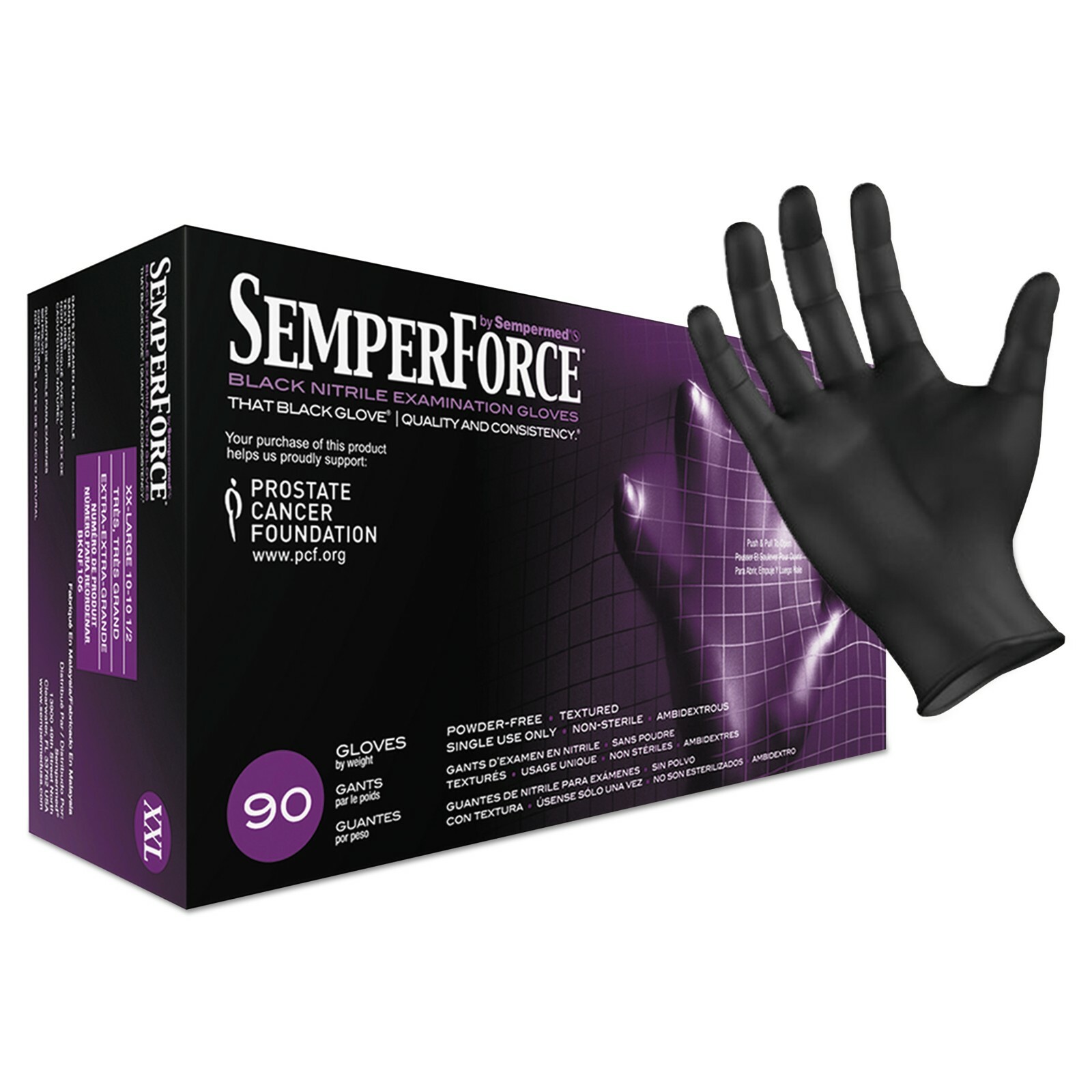 Sempermed SemperForce XX-Large Nitrile Glove, Black – 100 Count