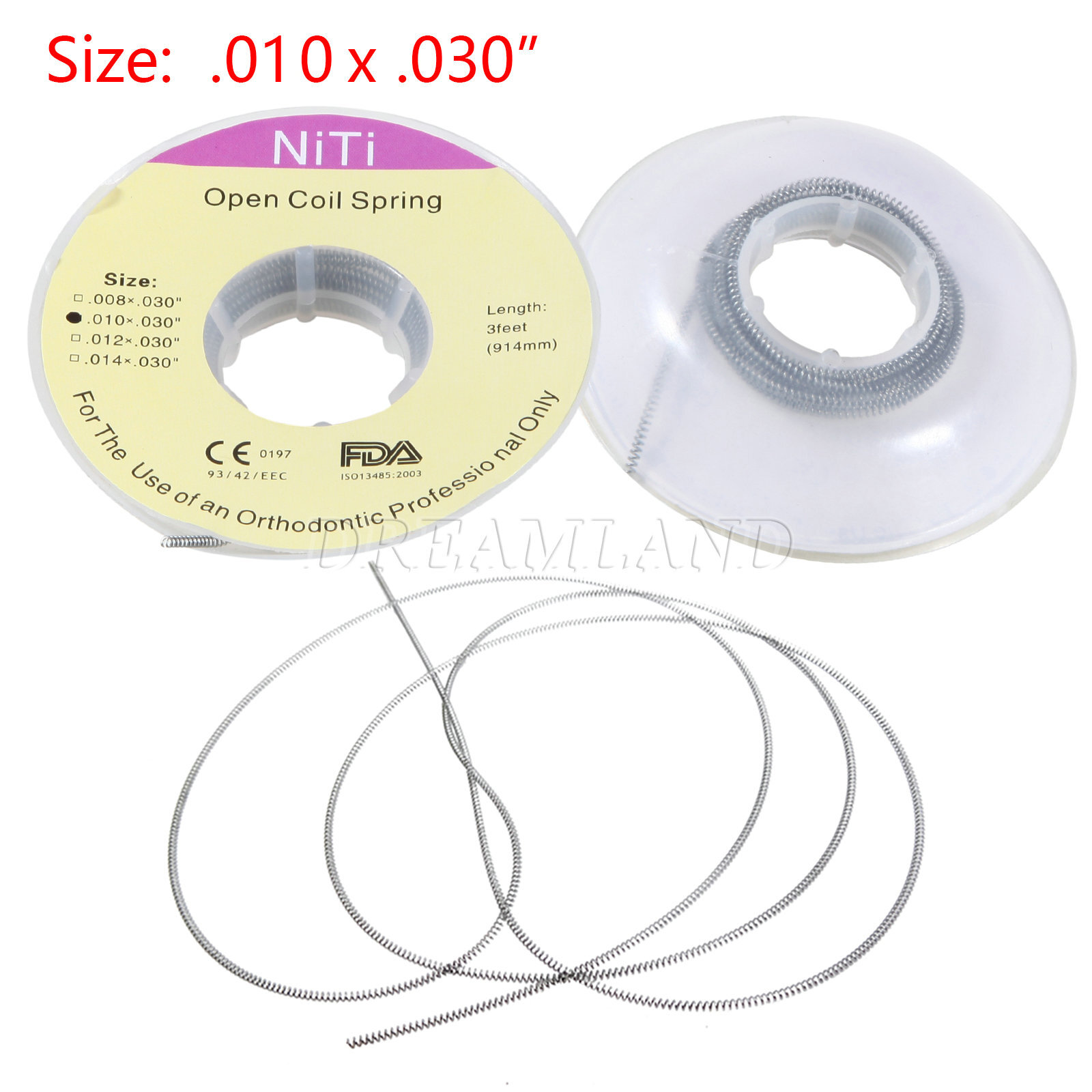 1 Roll Dental Orthodontic Niti Open Coil Spring Spool Dia.010 *030 inch 914mm