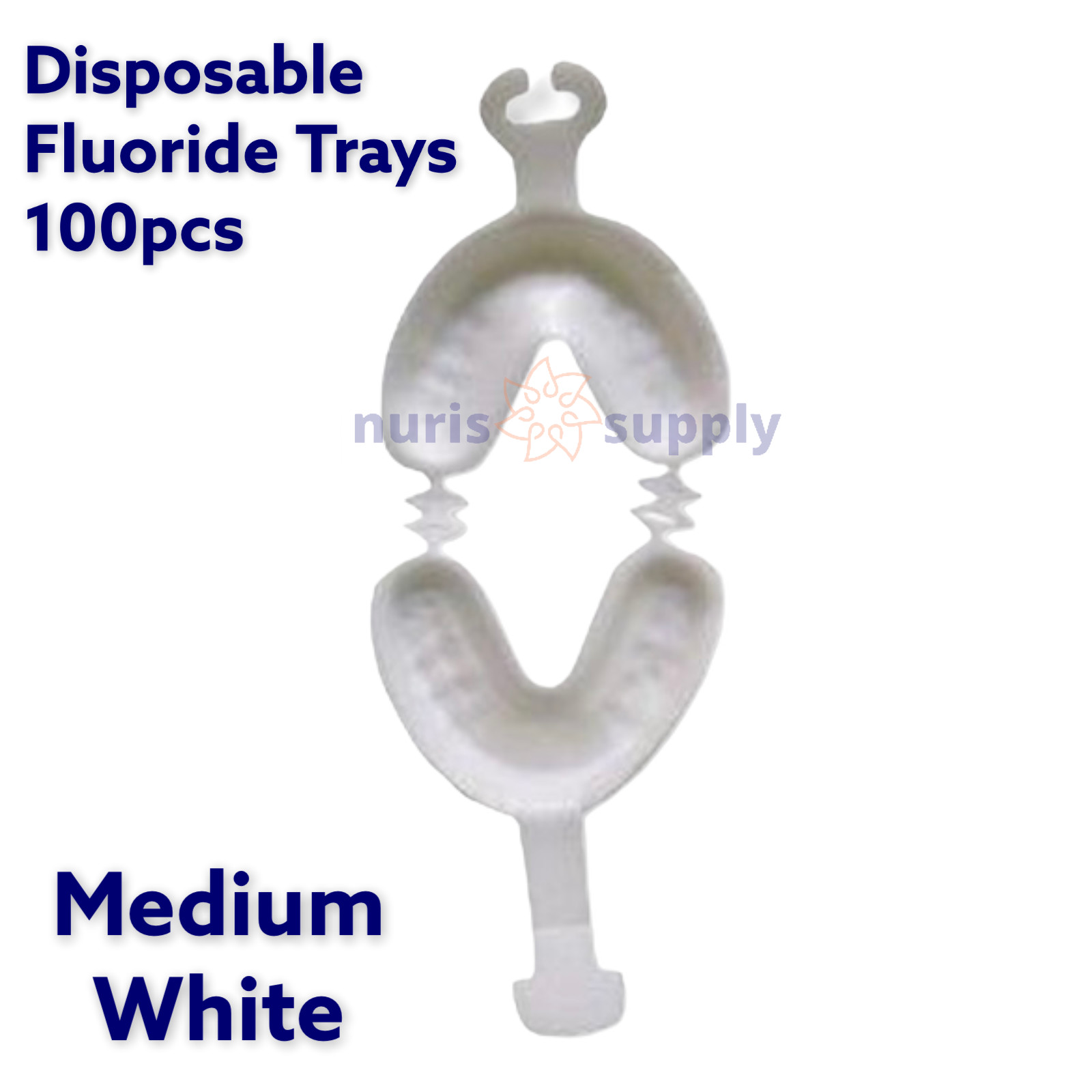 100pcs Disposable Fluoride Trays Dental Dual Arch for Gel or Foam L, S, M, XS