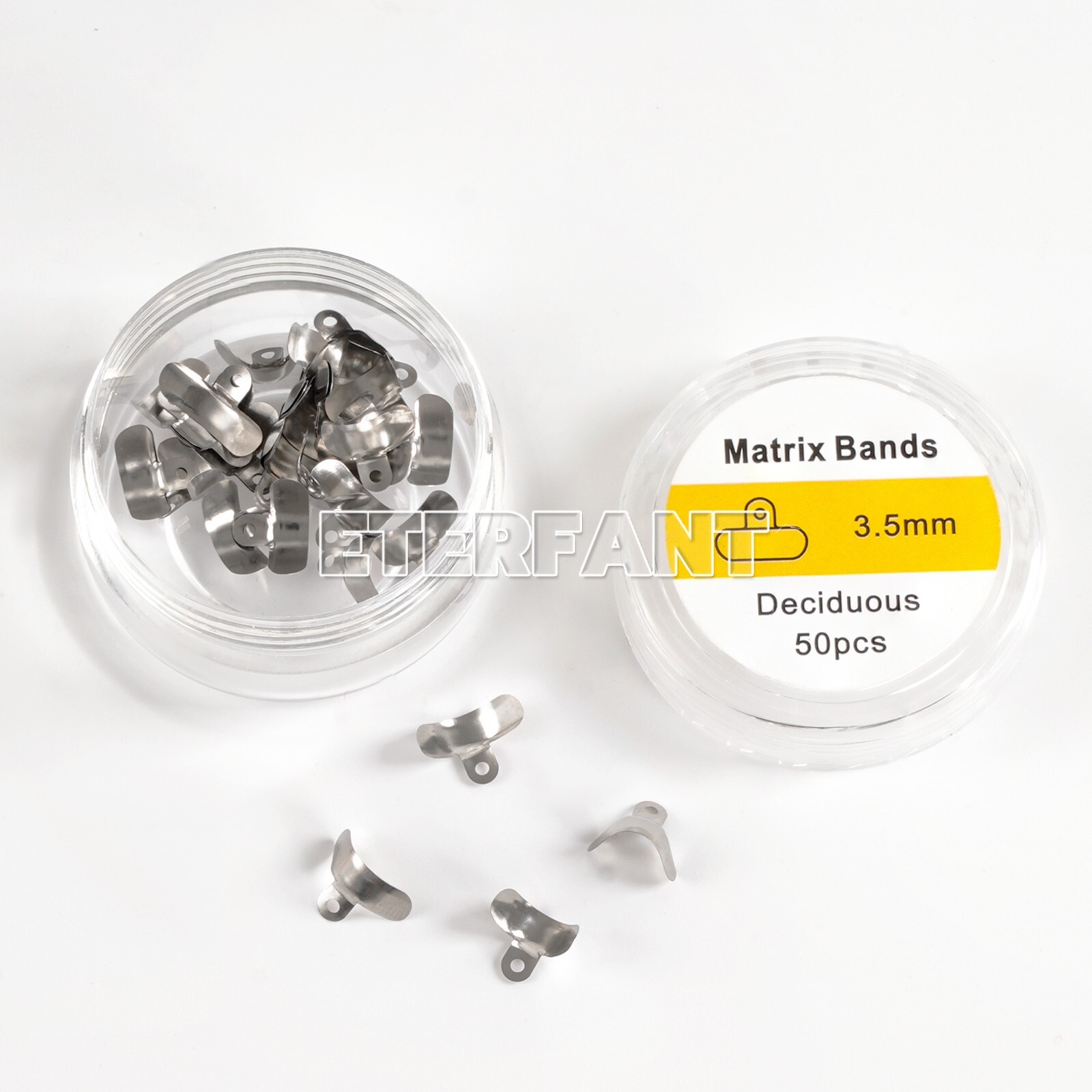 ETERFANT Dental 3.5-6.5mm Matrix Bands Ring Sectional Matrice Clamp 50PCs/100PCs