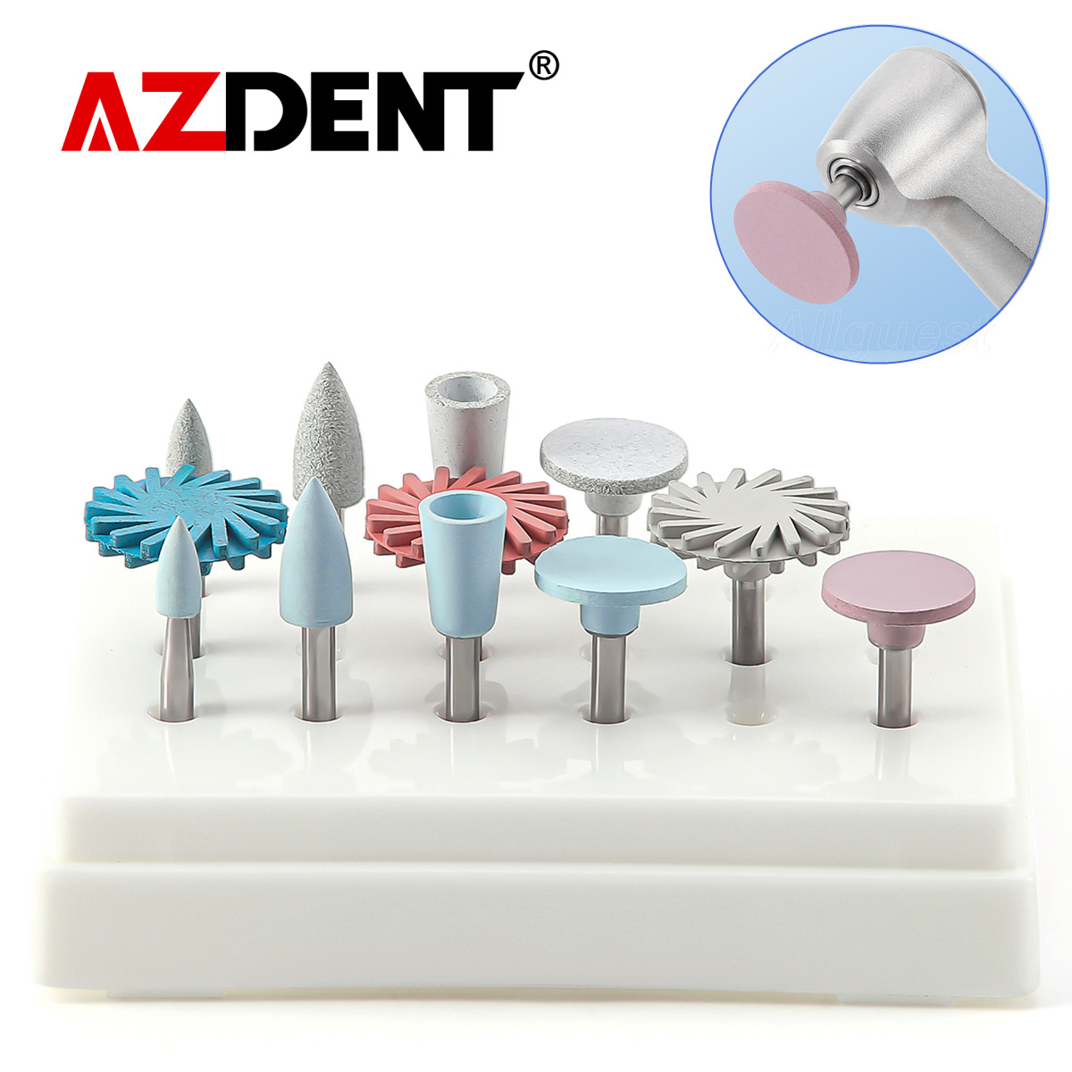 Kit de pulido dental de compuesto RA2.3mm con discos rueda 12 piezas por paquete