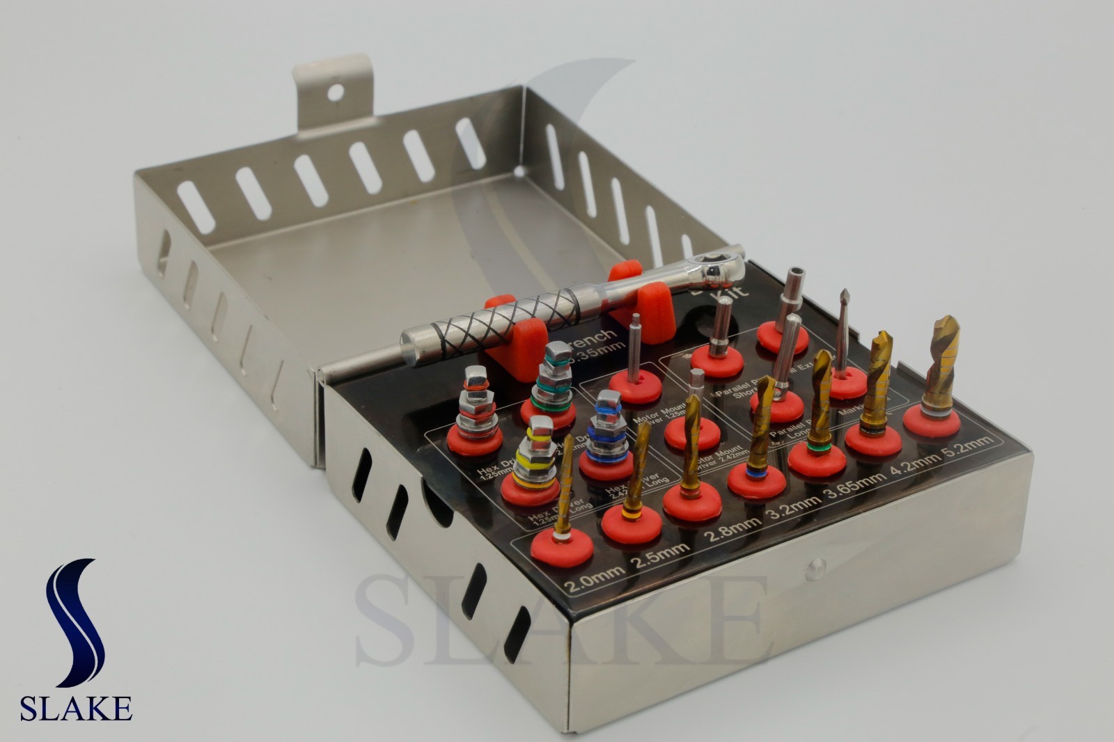 Surgical Drills Kit Dental Implant Basic Tools Ratchet Hex Drivers Parallel Pins