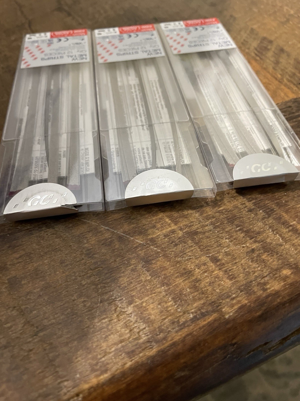 Lot Of 3 GC 000253 Metal Dental Strips #200-B Width Extra Coarse Grit Red 12/Pk
