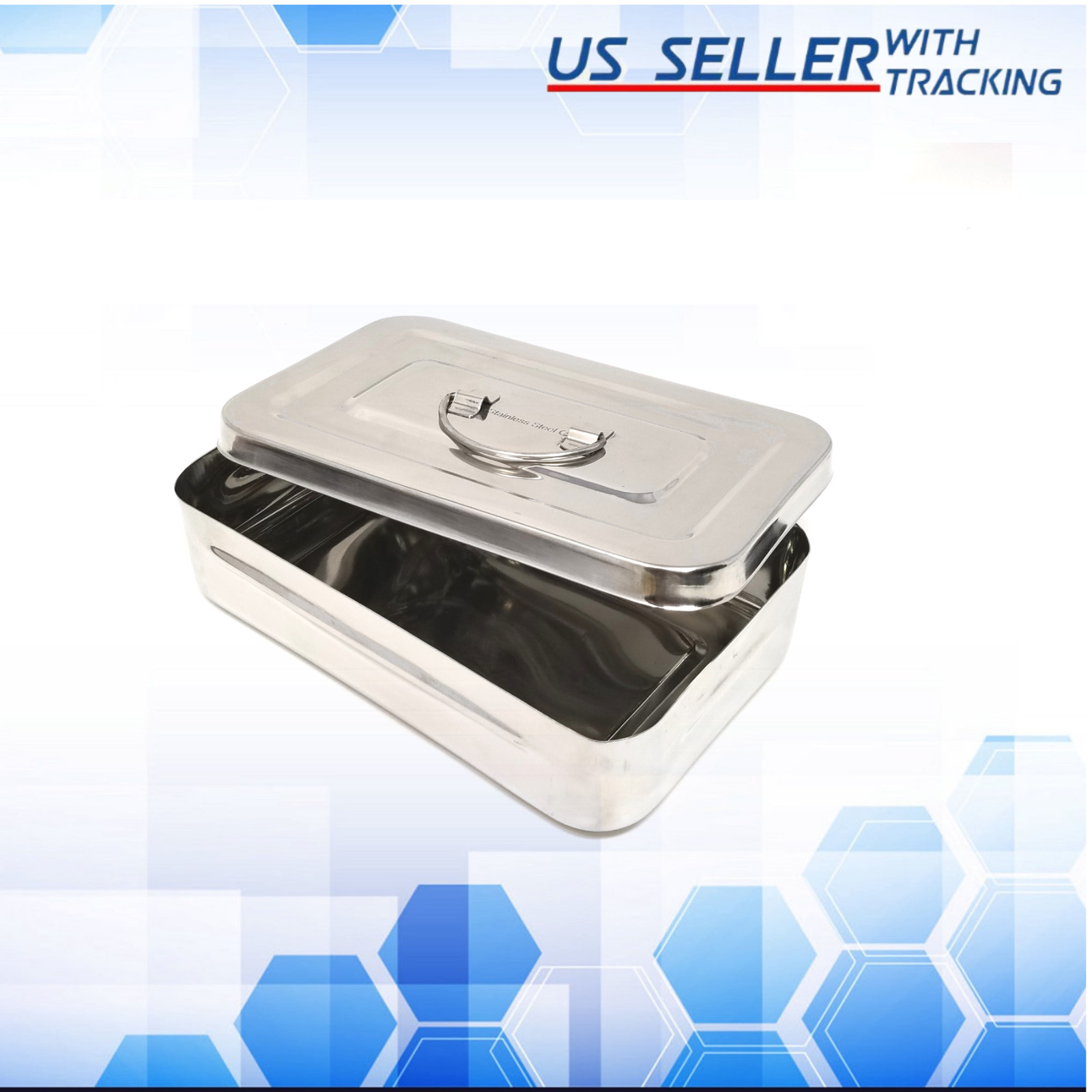 Stainless Steel Medical Dental Cotton Box Alcohol Disinfection Container 8″x5″x2