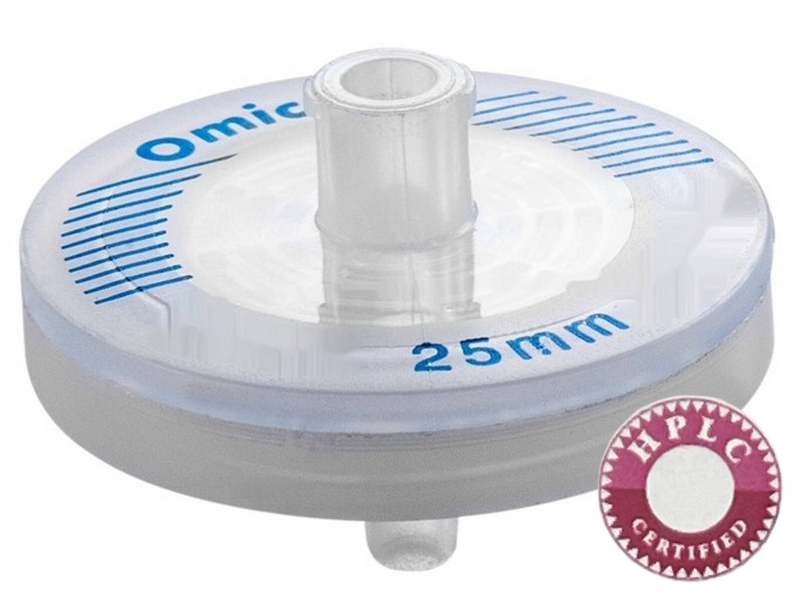 OMICRON® PTFE w/GF pre-filter Syringe Filters, HPLC Certified,1.0/0.45µm, 100/Pk