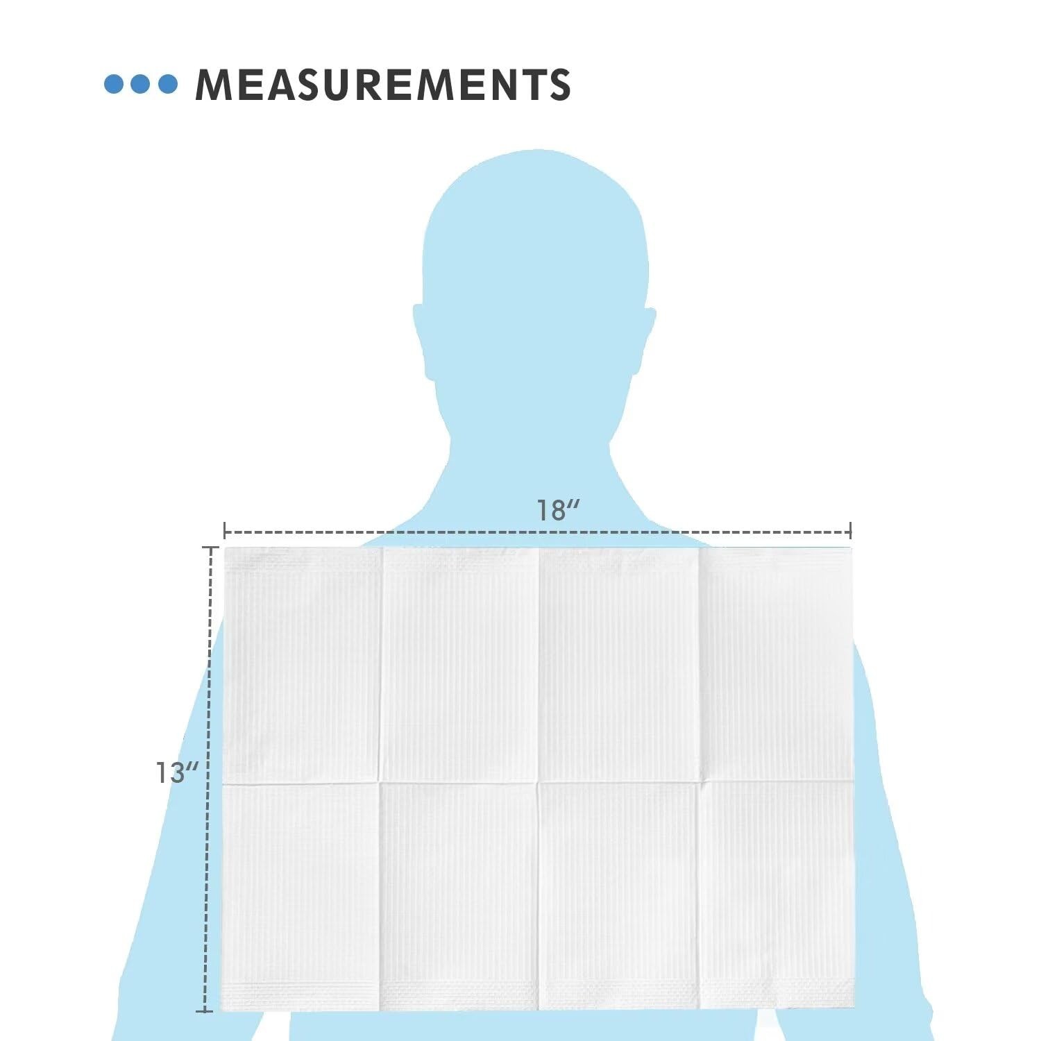500 Patient Bibs (2+1)Ply Towels DENTAL MEDICAL TATTOO Disposable 18×13 bib