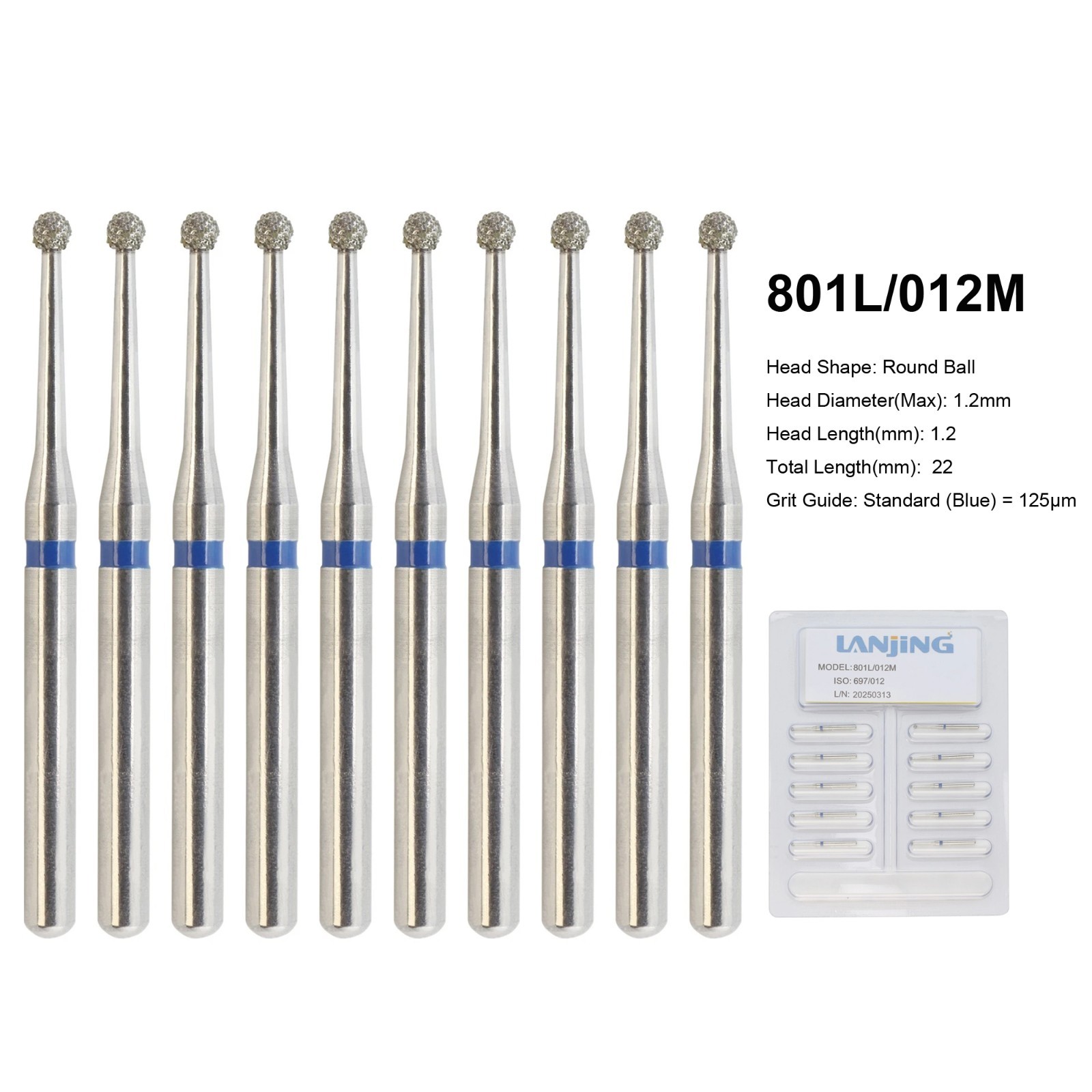 Dental Bur Diamond Burs FG High Speed Round End Taper Cylinder Football Barrel
