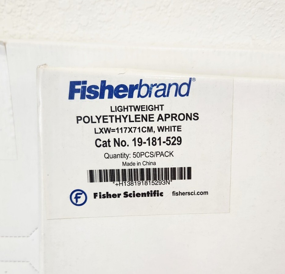 Lot of 2 Packs Fisherbrand Disposable Polyethylene Aprons, 46 x 28″ (50 /Pack)