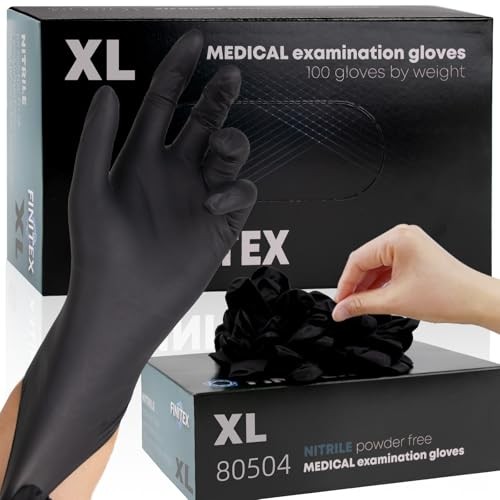 FINITEX – Black Nitrile Disposable Gloves 5mil Powder/Latex-Free Medical Exam