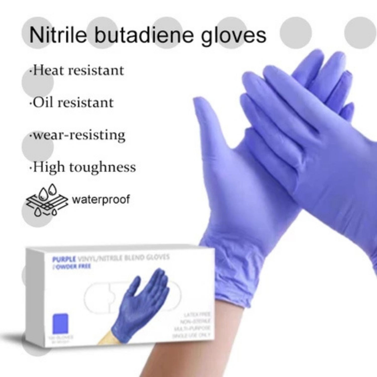 100pcs Nitrile Vinyl Blend Gloves Powder Free Latex Free | DHL Express