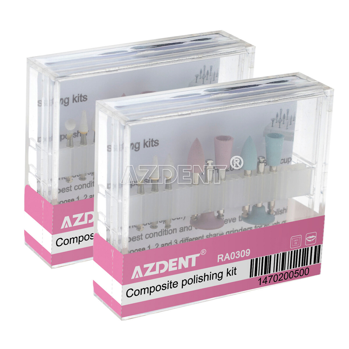 AZDENT Dental Composite Polishing Kit Diamond Burs RA Polisher Resin Brushes