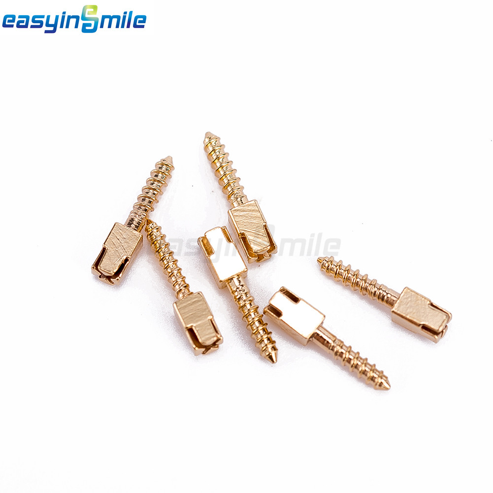 Dental Endodontic Conical Screw Posts Kits Refill Gold/Silver Plated+2Key 120Pcs