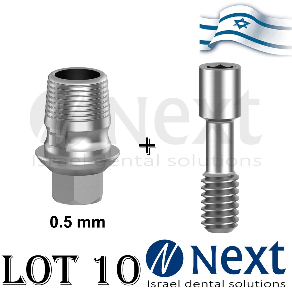 Lot x 10 Internal hex T Base CAD CAM Mis Sirona fit concave 0.5 mm hex