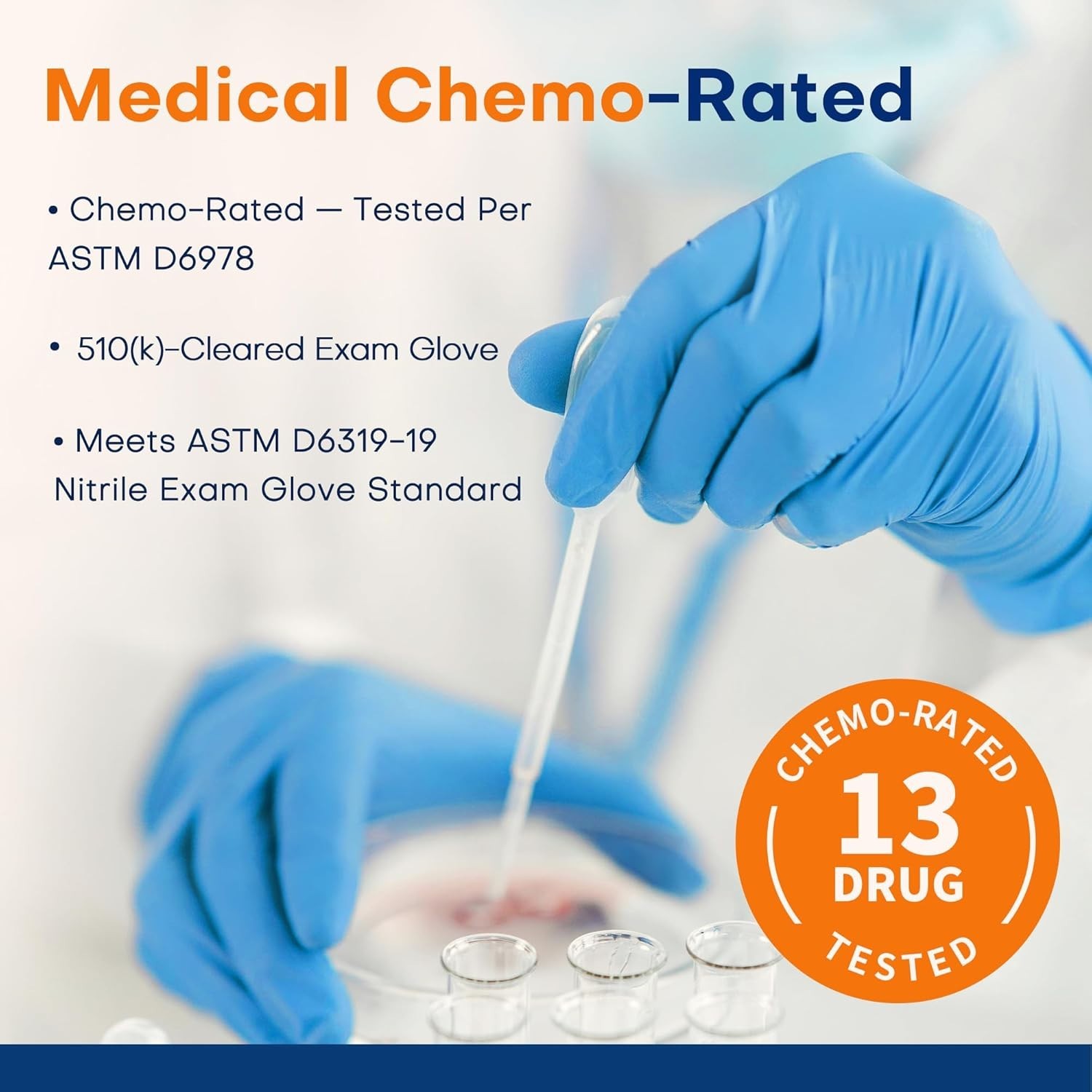 Medium Blue Nitrile Exam Gloves 100 Count – Powder-Free, Allergy Safe & Durable