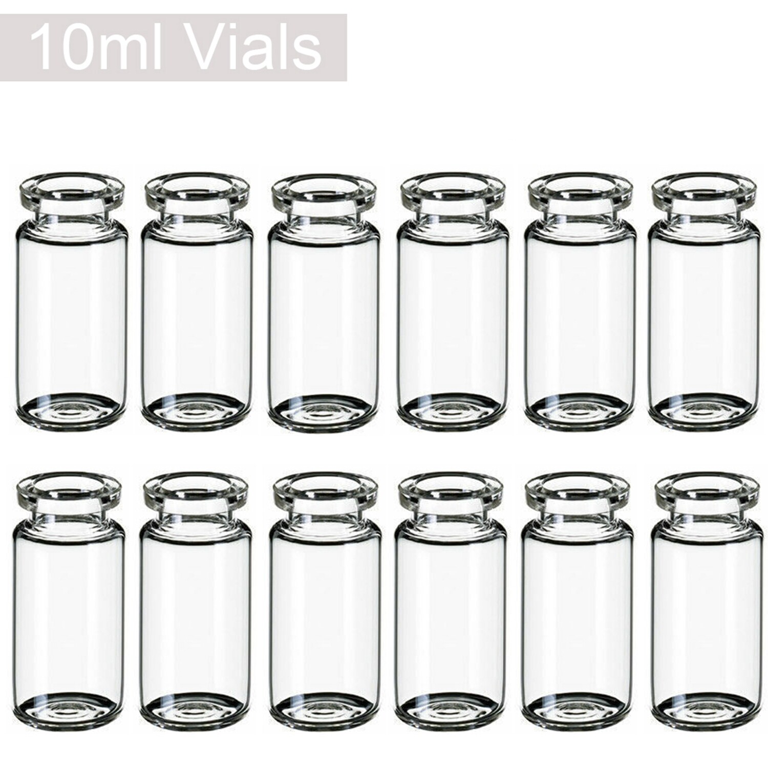 4500pcs 10ml 20mm Crimp top/Bevelled Lab Sample Vials Headspace HPLC Clear Glass