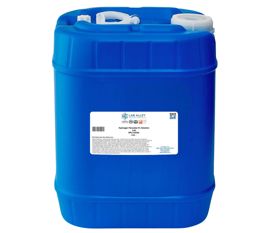 Lab Alley Hydrogen Peroxide 3% Solution, Lab Grade, 5GAL !!
