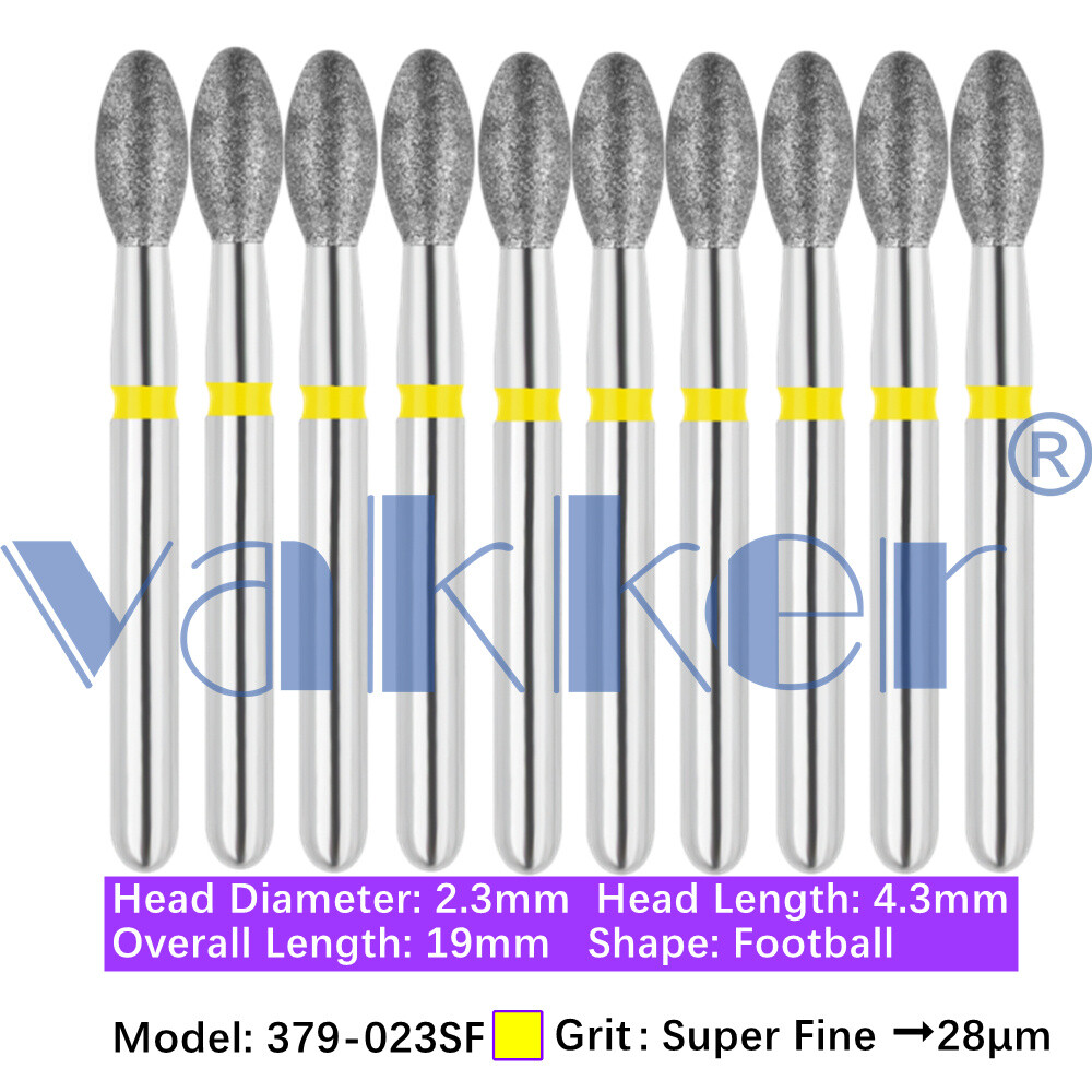 10pc/pk Diamond Burs Shape Egg Diamond Bur Super Fine Medium Coarse
