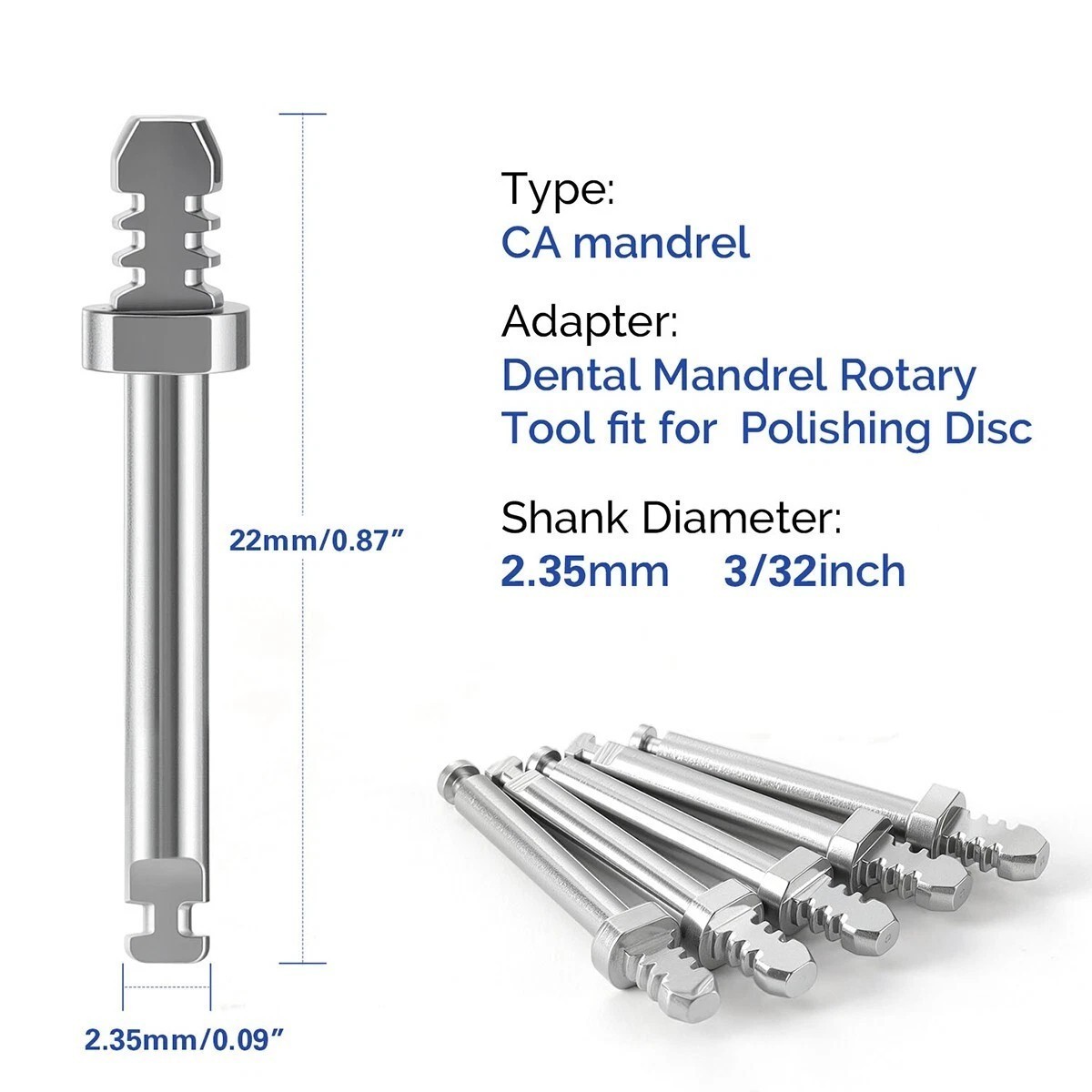 10 Pcs Shofu 0439 Type Dental Super-Snap Snap On Mandrels For Contra Angle CA
