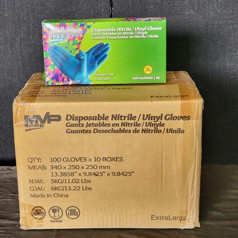 MVP DISPOSABLE GLOVES XL-POWDER FREE- FOOD SAFE
