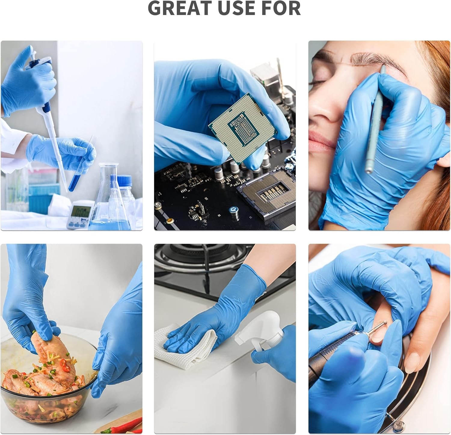 Nitrile Gloves 100Pcs 1000 Pcs Disposable Blue, Small/Medium/Large/XLarge, No…