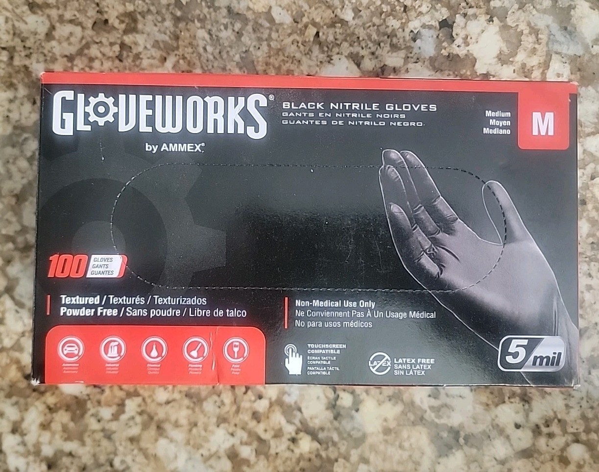 Black Disposable Nitrile Industrial Gloves, 5 Mil, Latex & -Free, Food-Safe, …