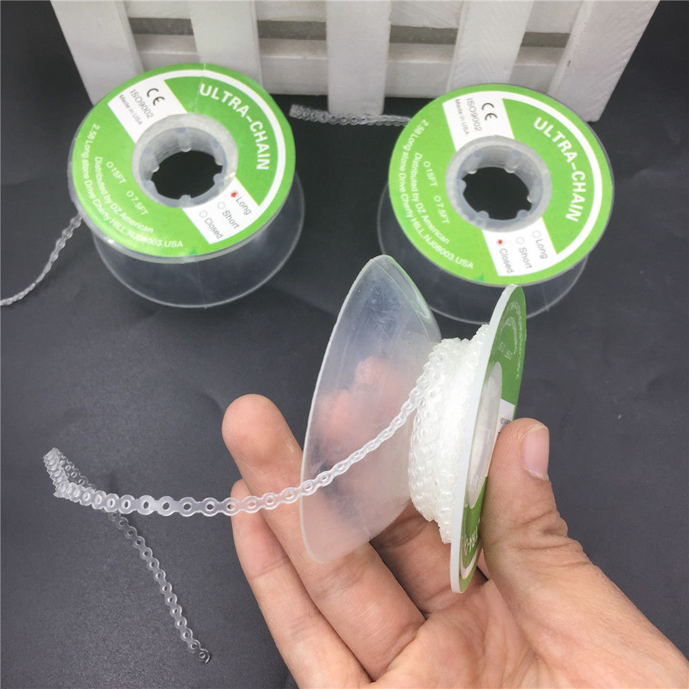 1 Roll Dental Ortho Elastic Ultra Power Chain Long /Short /Closed Clear 15 Feet
