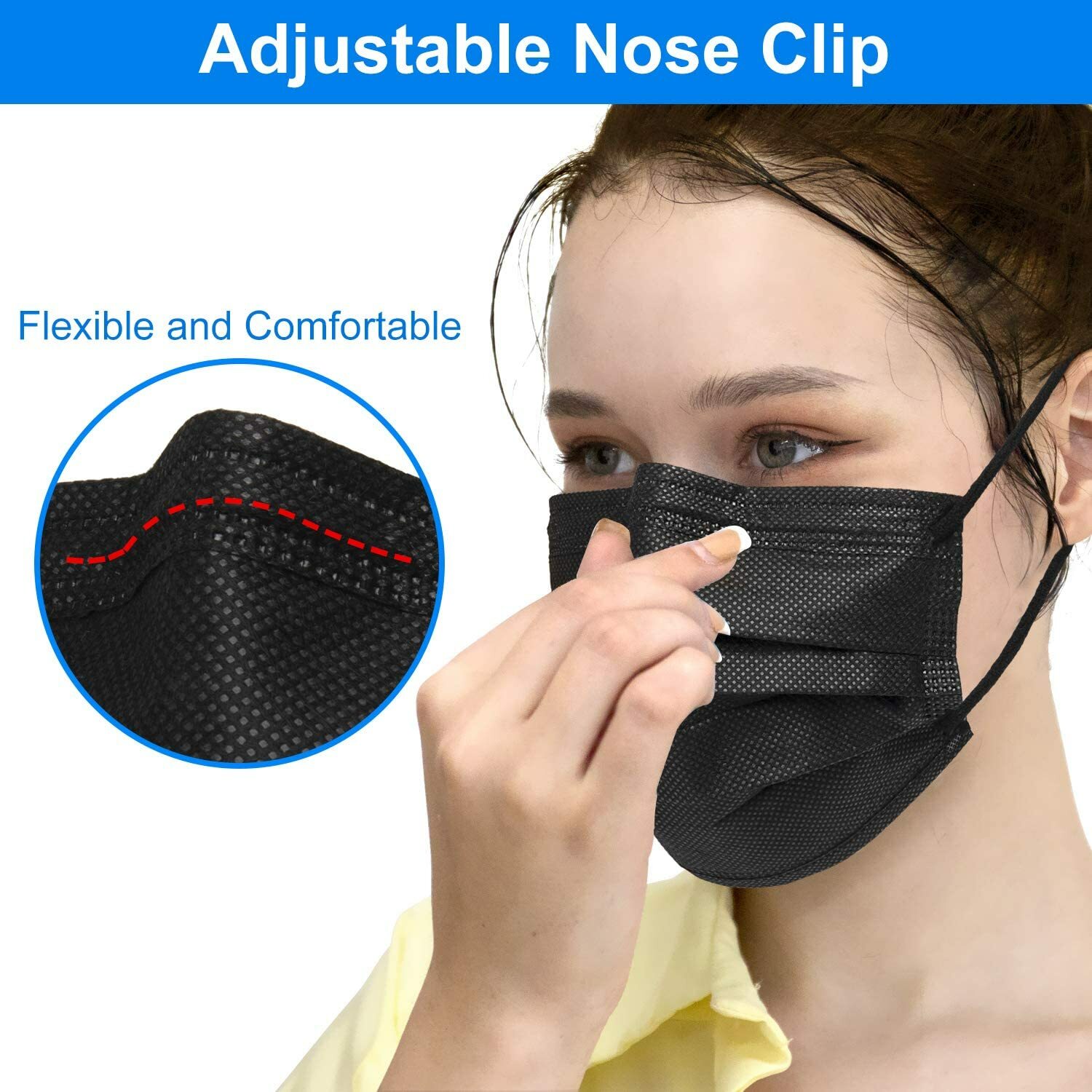 50/100 PCS Face Mask Mouth & Nose Protector Respirator Masks USA Seller Black