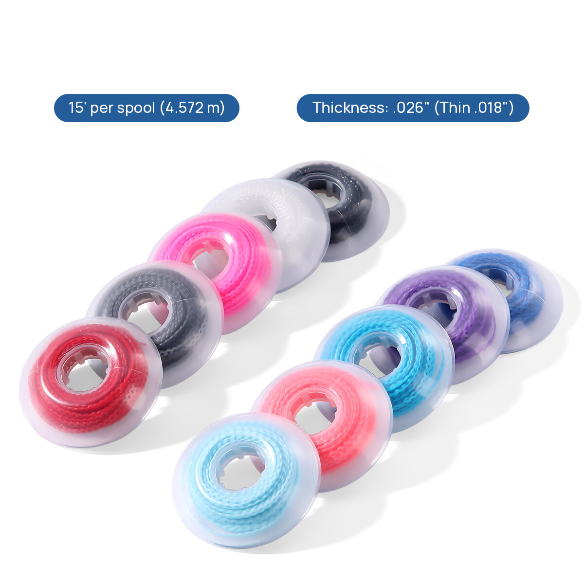 AZDENT Dental Orthodontic Colored Elastic Power Chain Continuous Short & Long