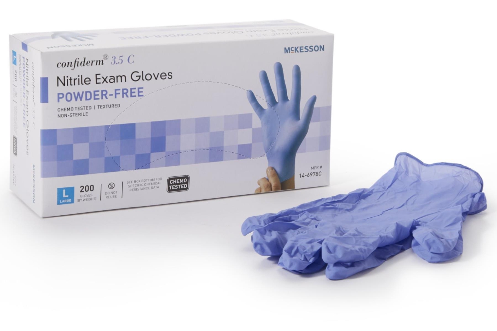 Nitrile Exam Non SterileGloves by McKesson Confiderm 3.5C – Large – 1 Box