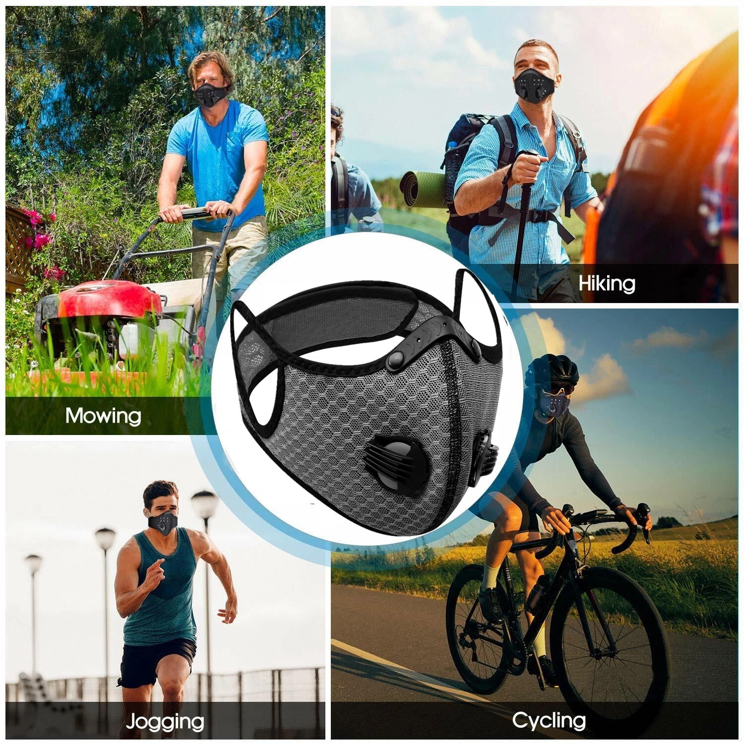 Reusable Half Face Cover Mask Respirator Anti Pollution Facepiece With Filters